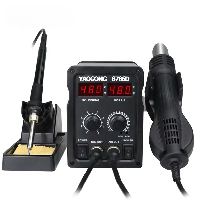 Smd Rework Station Hot Air Soldering 2 In 1 - YAOGONG 8786D Цифровая паяльная станция горячего