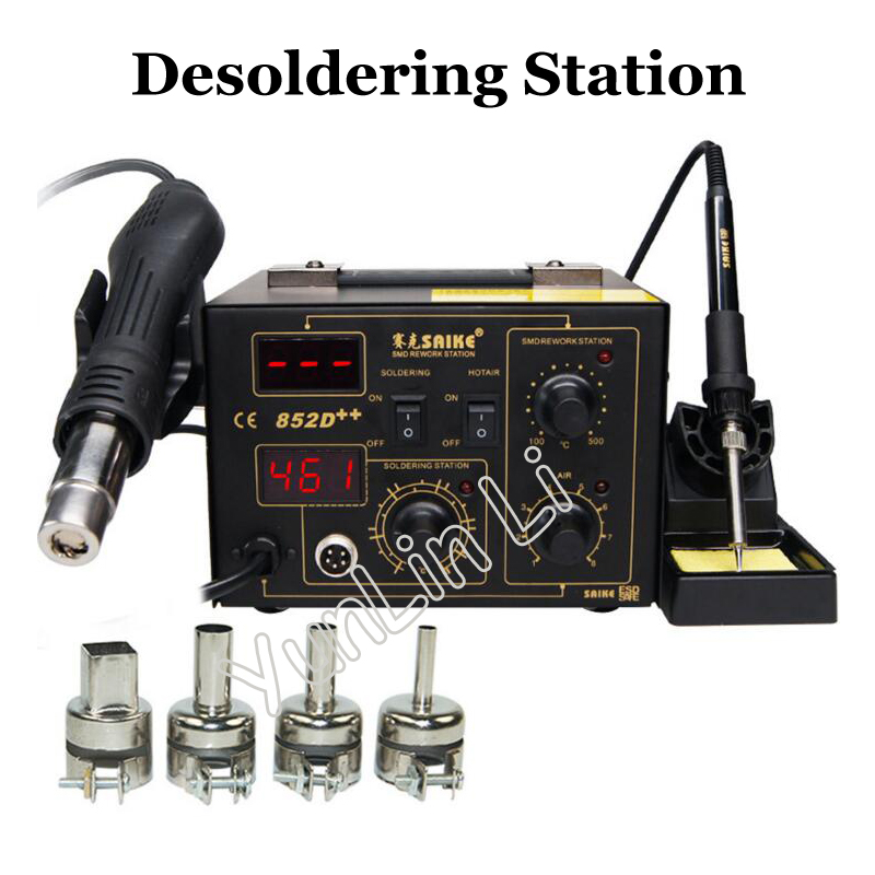 Smd Rework Station Hot Air Soldering 2 In 1 - Высокомощный цифровой дисплей 852D +++ 2