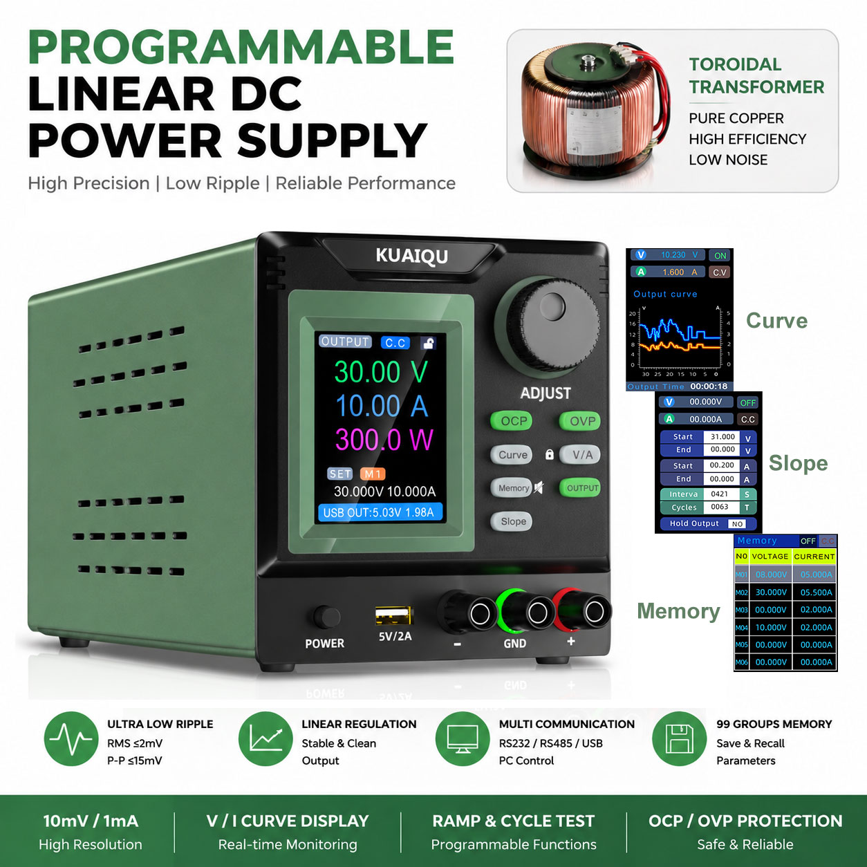 Programmable Linear Dc Power Supply 30V 10A - Низкошумный линейный источник питания постоянного тока