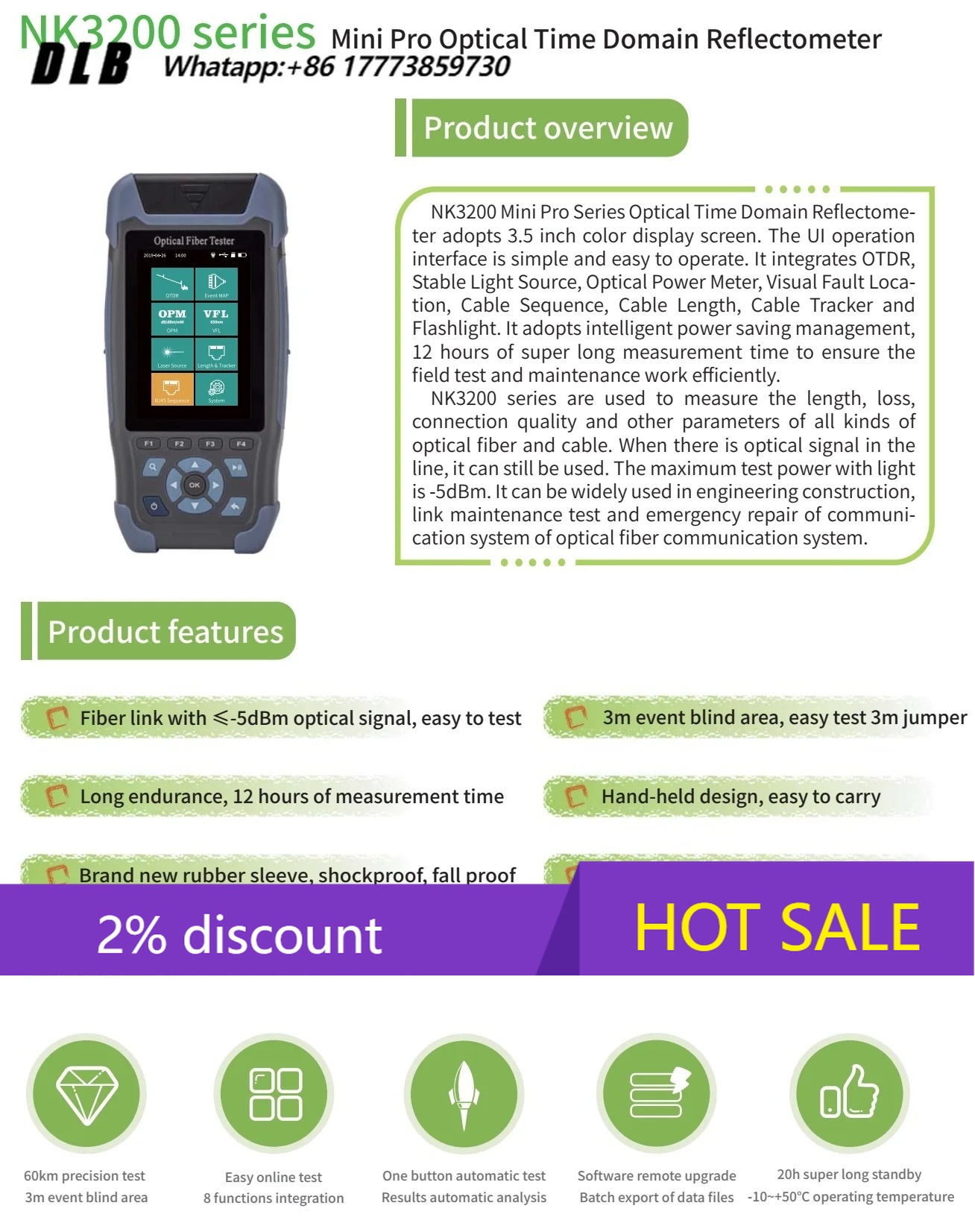 Optical Time Domain Reflectometer Otdr 1310 1550Nm - Оптический рефлектометр NK3200D OTDR с сенсорным