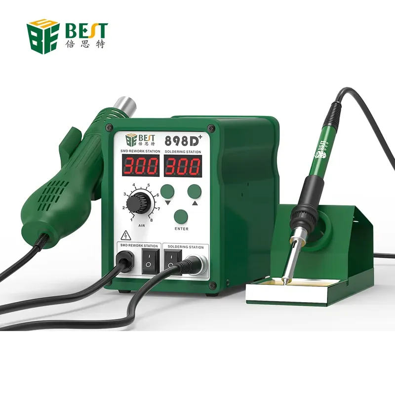 Smd Rework Station Hot Air Soldering 2 In 1 - Цифровая паяльная станция BST-898d+ с LED-дисплеем,