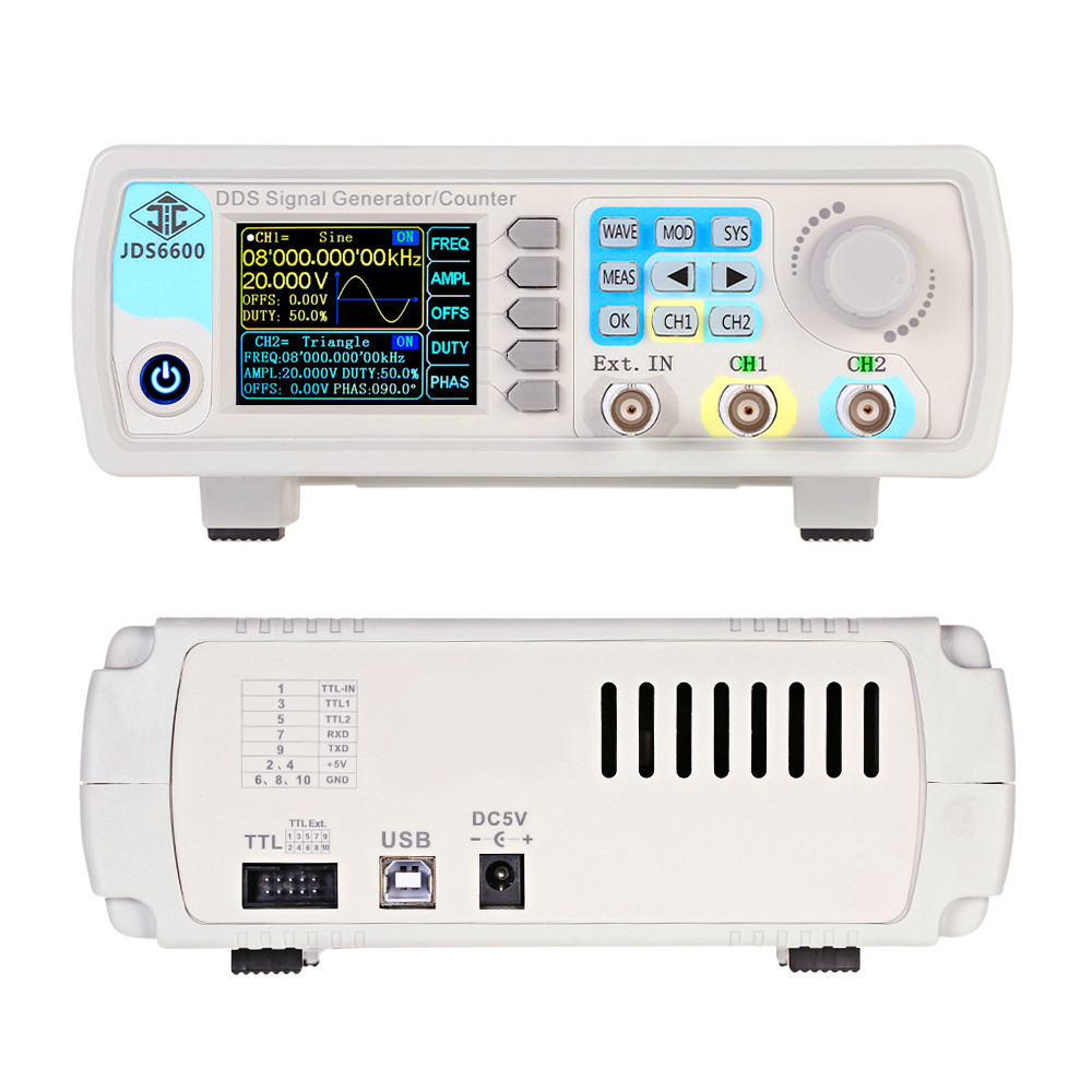 JDS6600 15/30/40/50/60 МГц DDS – обзор и цена Dual Channel Arbitrary Waveform Function Generator 60Mhz
