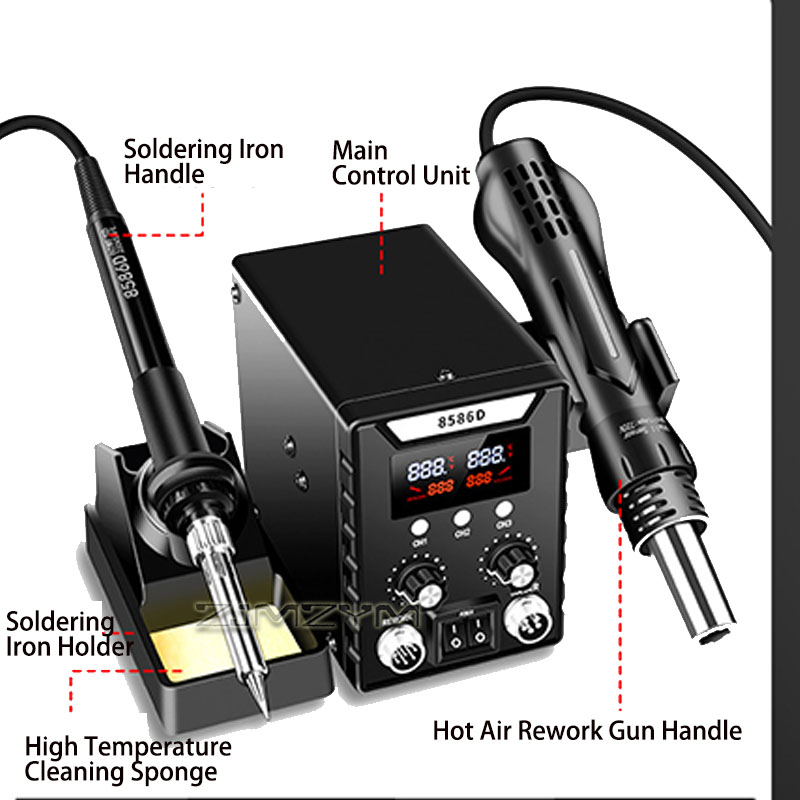 Паяльная станция 2-в-1 с горяч – обзор и цена Smd Rework Station Hot Air Soldering 2 In 1