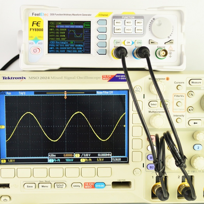 Feelelec FY6900 0-60 МГц Функц – обзор и цена Dual Channel Arbitrary Waveform Function Generator 60Mhz