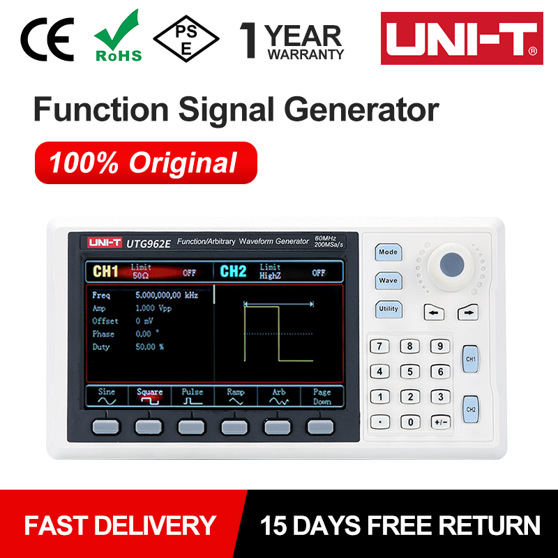 UNI-T UTG932E UTG962E Функция  – обзор и цена Dual Channel Arbitrary Waveform Function Generator 60Mhz
