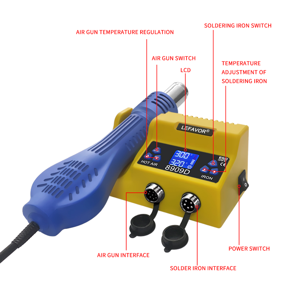 Цифровая паяльная станция 2 в  – обзор и цена Smd Rework Station Hot Air Soldering 2 In 1