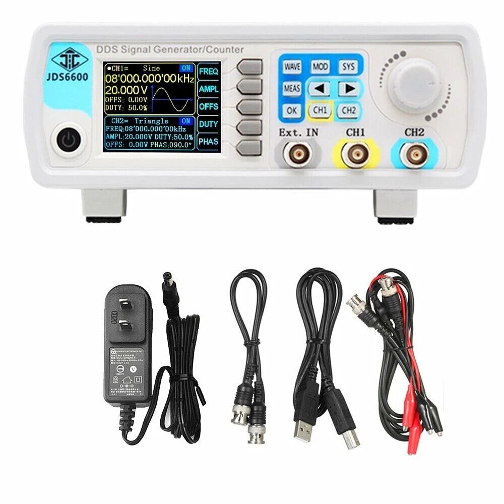 JDS6600 60 МГц DDS функция ген – обзор и цена Dual Channel Arbitrary Waveform Function Generator 60Mhz