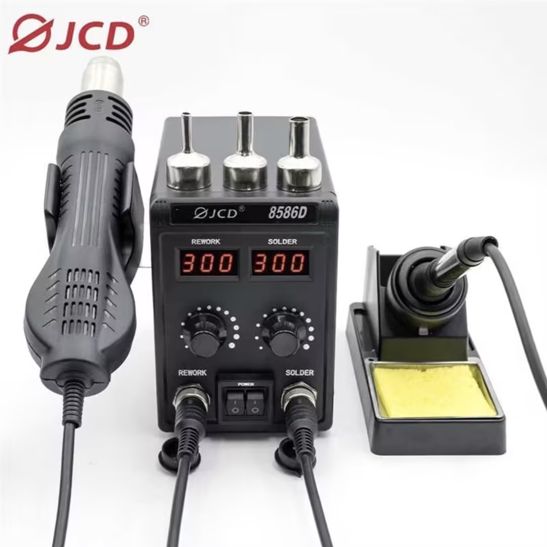 JCD 8586D Паяльная станция 2-в – обзор и цена Smd Rework Station Hot Air Soldering 2 In 1