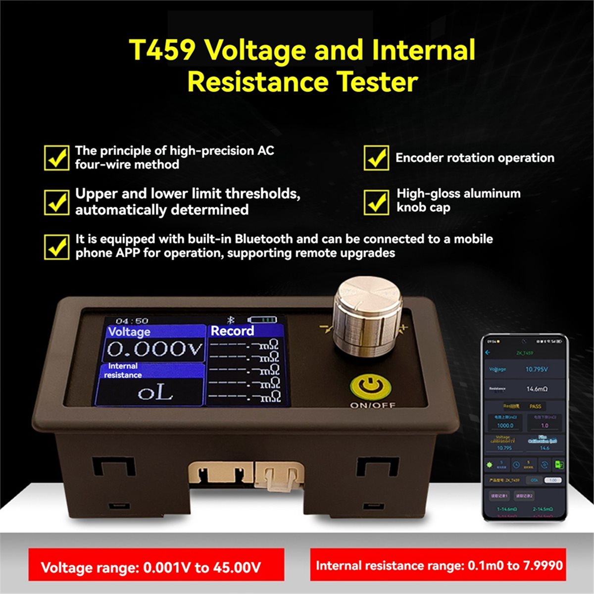 ABGN T459 DC 5V Четырехпроводн – обзор и цена Battery Internal Resistance Tester Four Wire